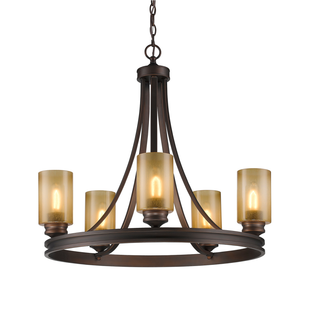 Golden Lighting Hidalgo 5-light Chandelier in Sovereign Bronze
